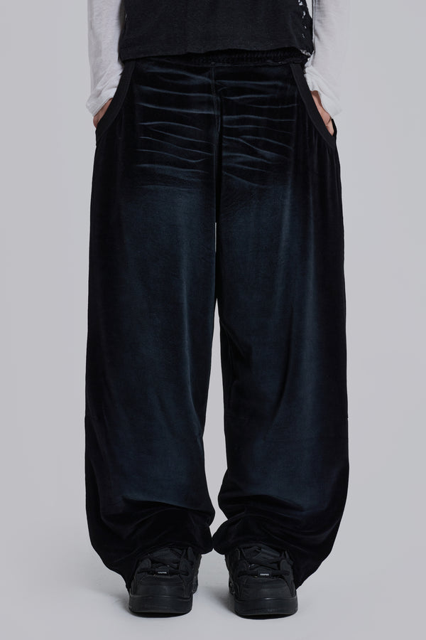 Denim Wash Velour Monster Jogger