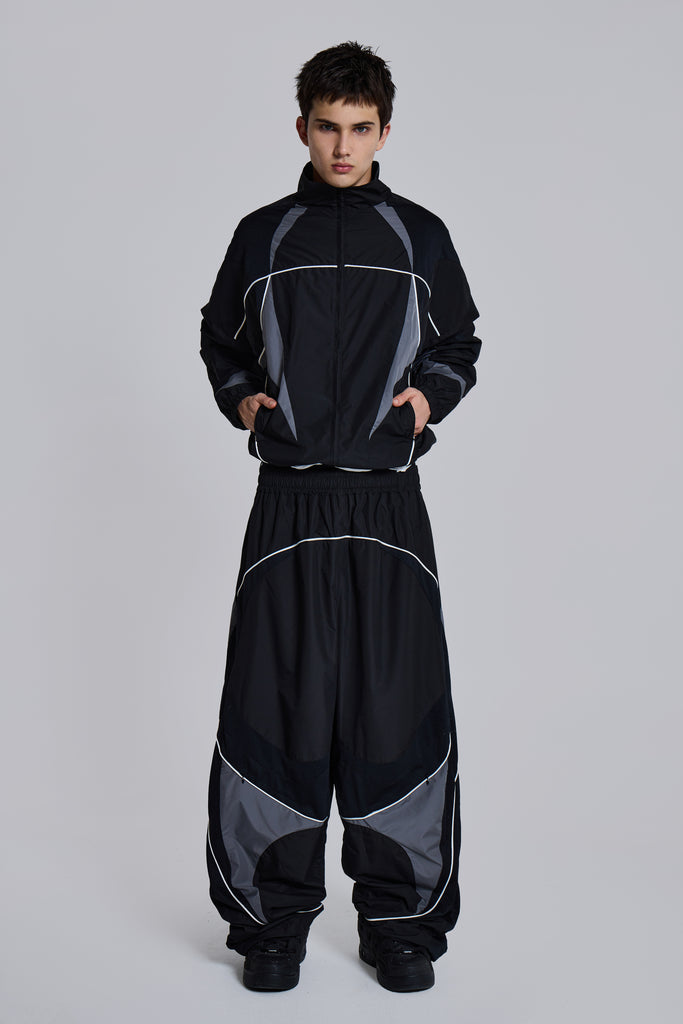Black Panelled Vapor Joggers | Jaded London | Clothing