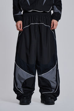 Black Panelled Vapor Joggers - S / Black