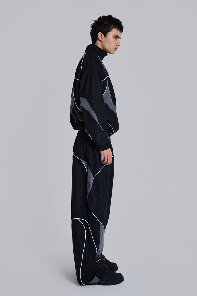 Black Panelled Vapor Joggers | Jaded London | Clothing