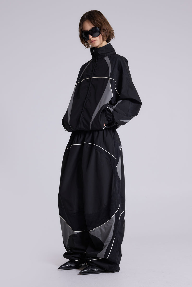 Black Panelled Vapor Jacket