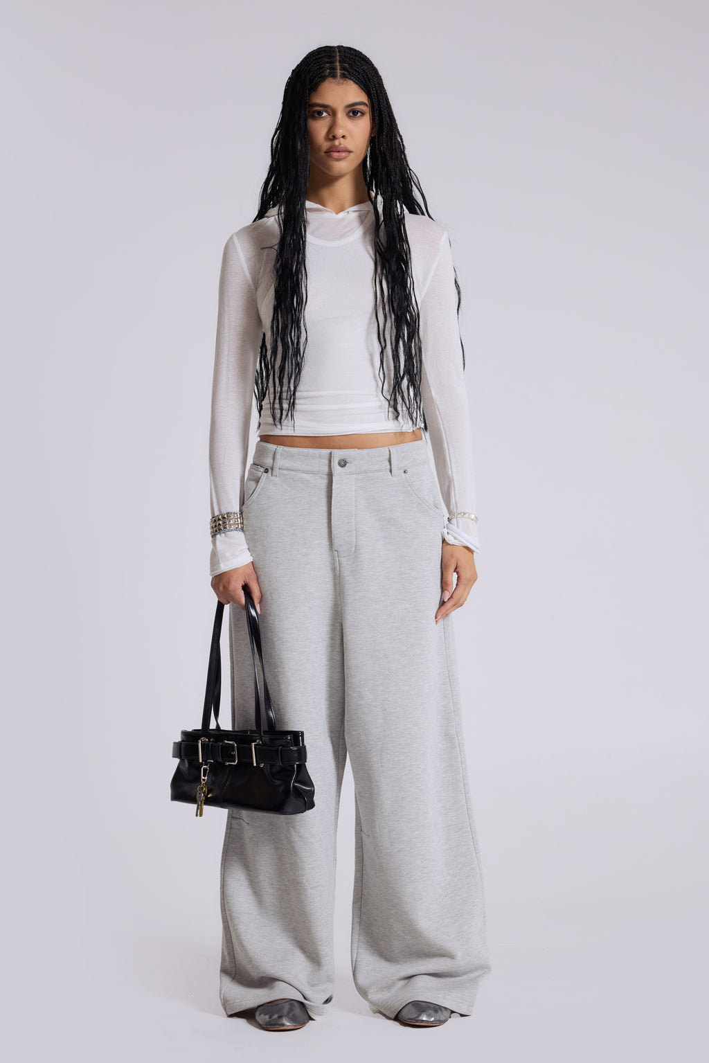 Grey Marl Monster Jeans | Jaded London