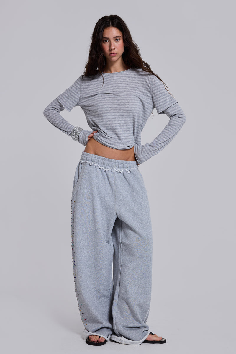 Grey Marl Hardcore Jewel Monster Joggers