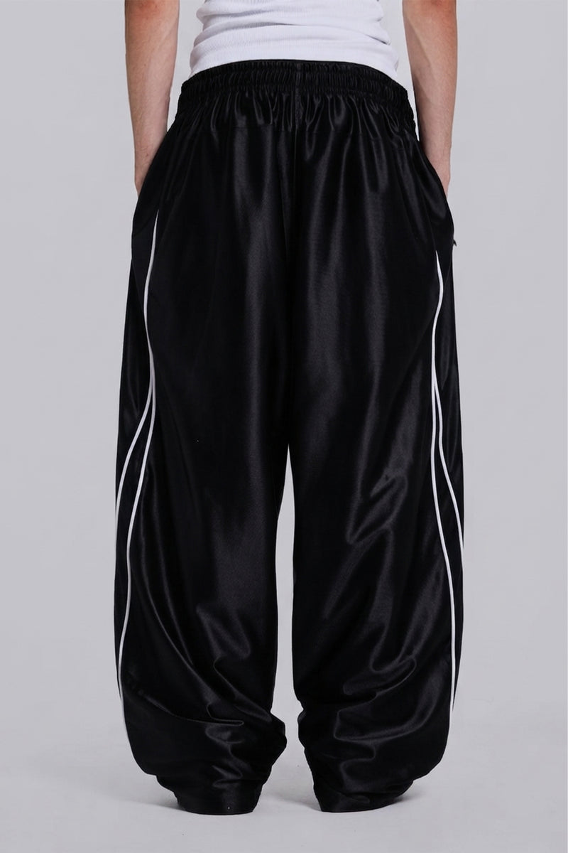 Black Metallic Vapor Joggers