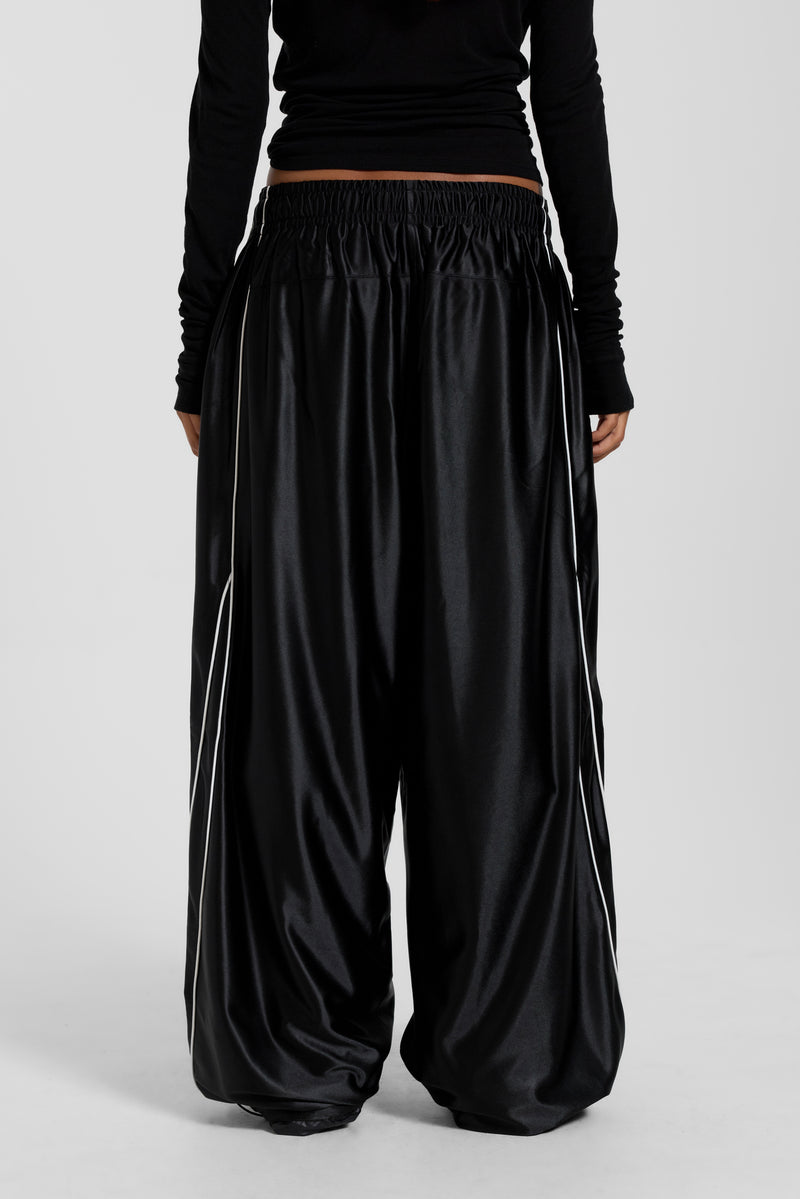 Black Metallic Vapor Joggers