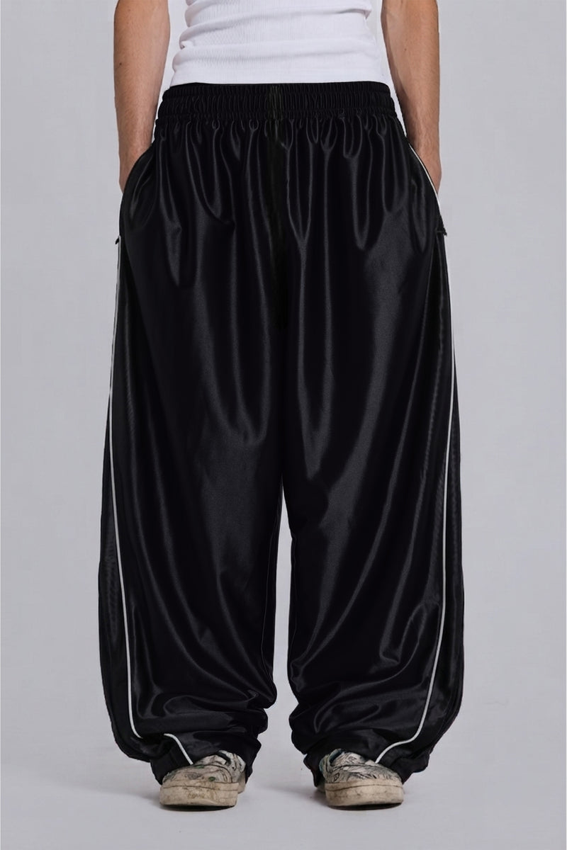 Black Metallic Vapor Joggers