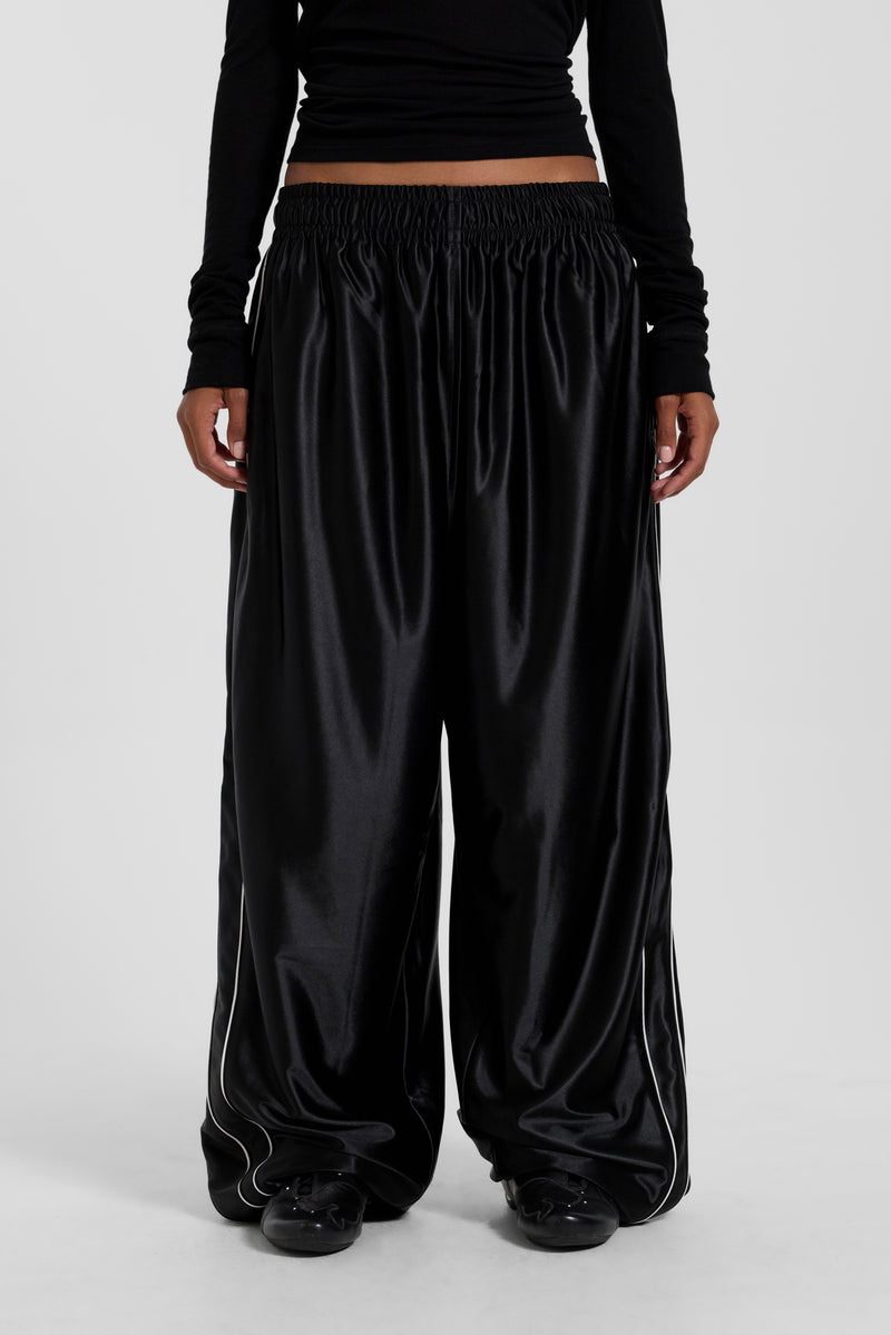 Black Metallic Vapor Joggers