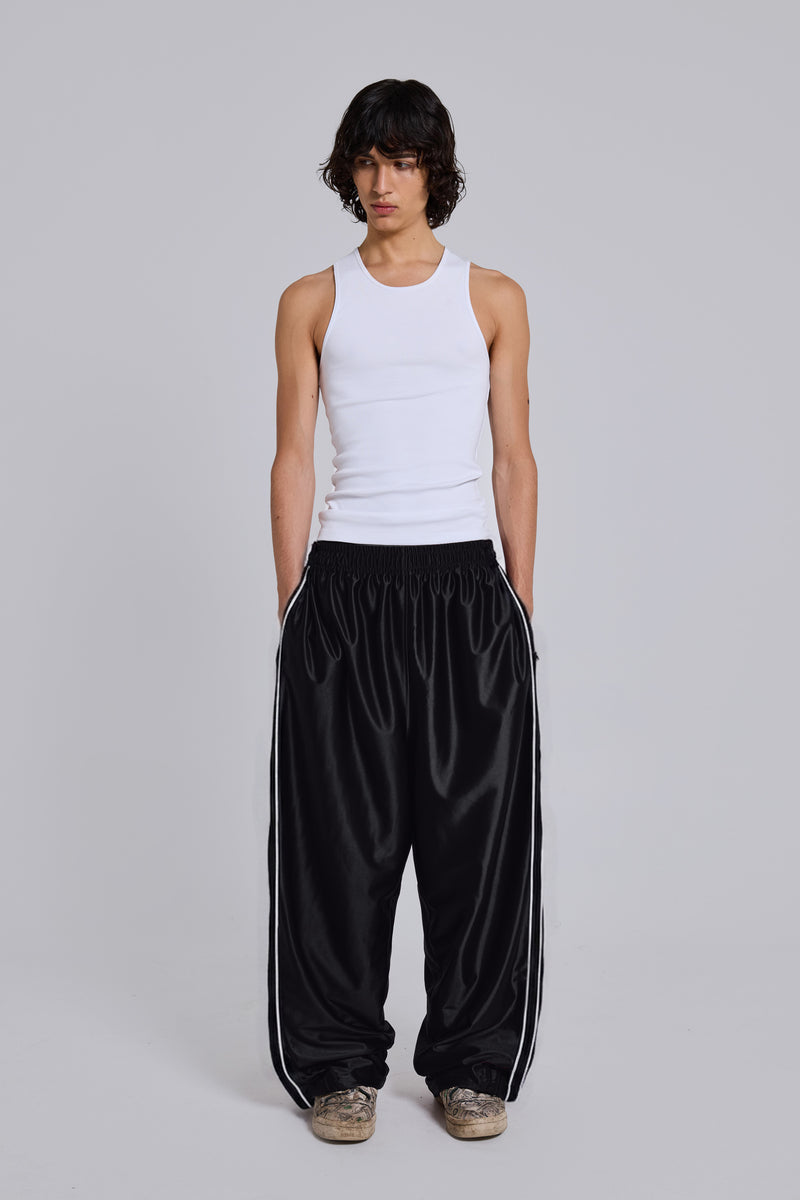 Black Metallic Vapor Joggers