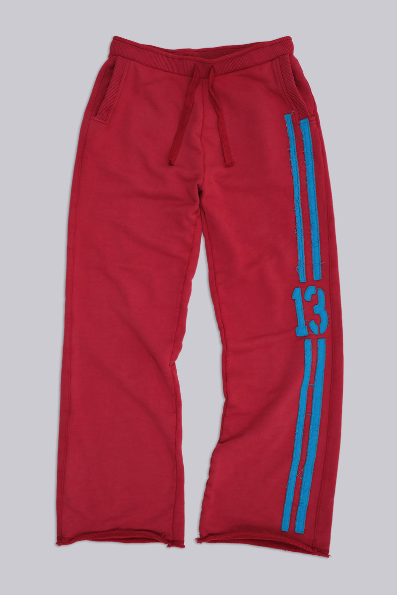 13 Stripe Bootcut Jogger in Red