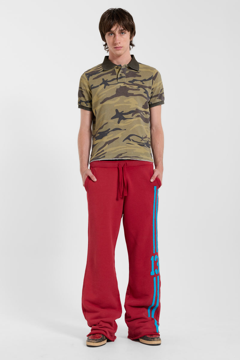 13 Stripe Bootcut Jogger in Red