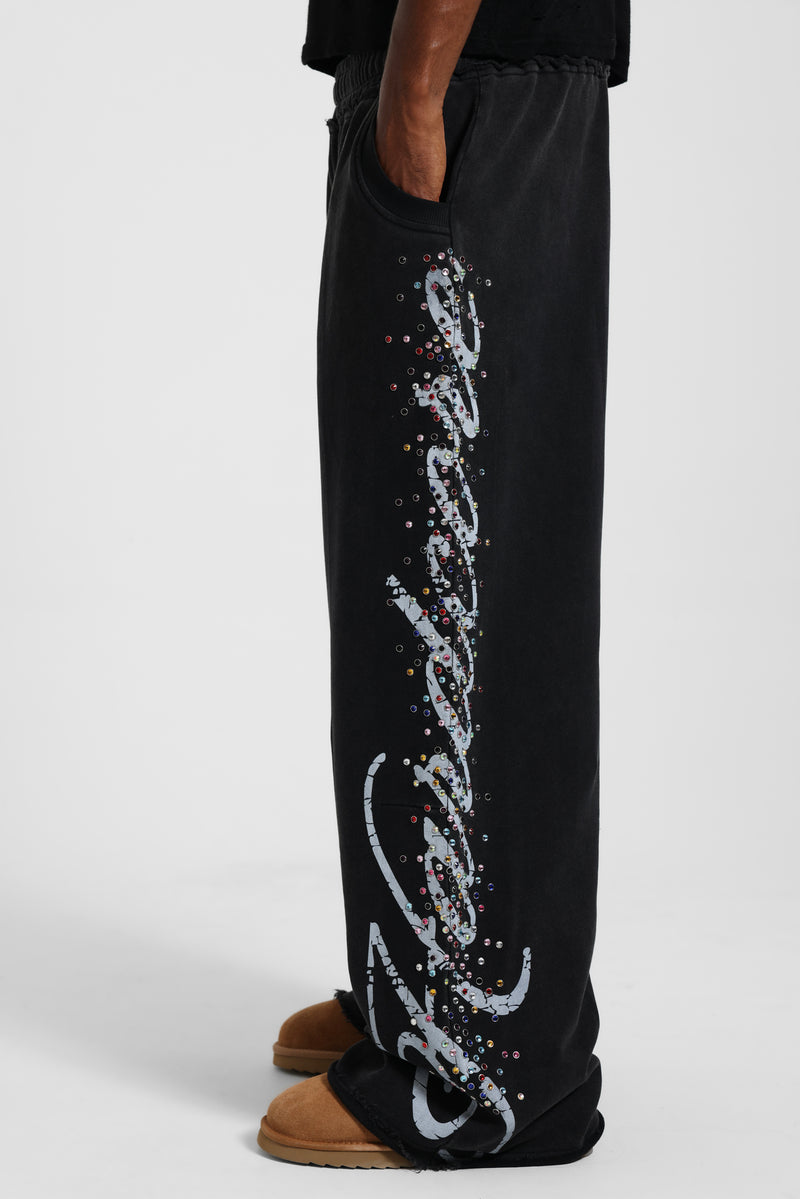 Black Diamante Hardcore Joggers