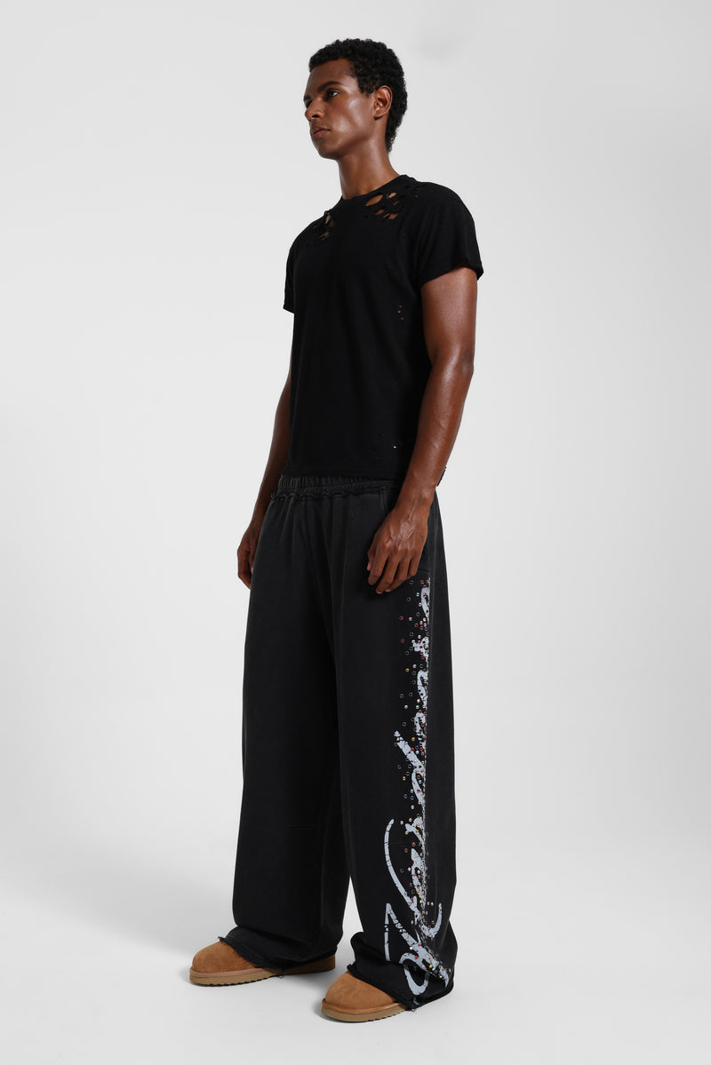 Black Diamante Hardcore Joggers