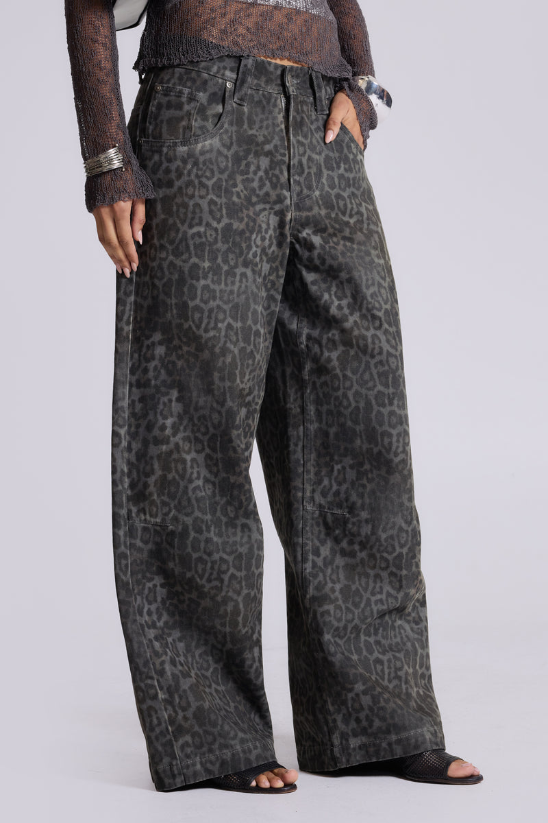 Charcoal Leopard Fade Colossus Jeans