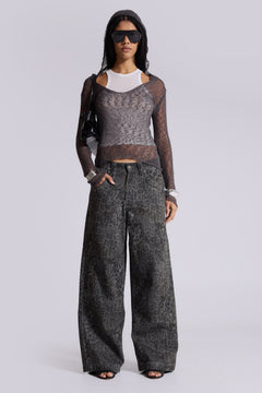 Charcoal Leopard Fade Colossus Jeans – view 1