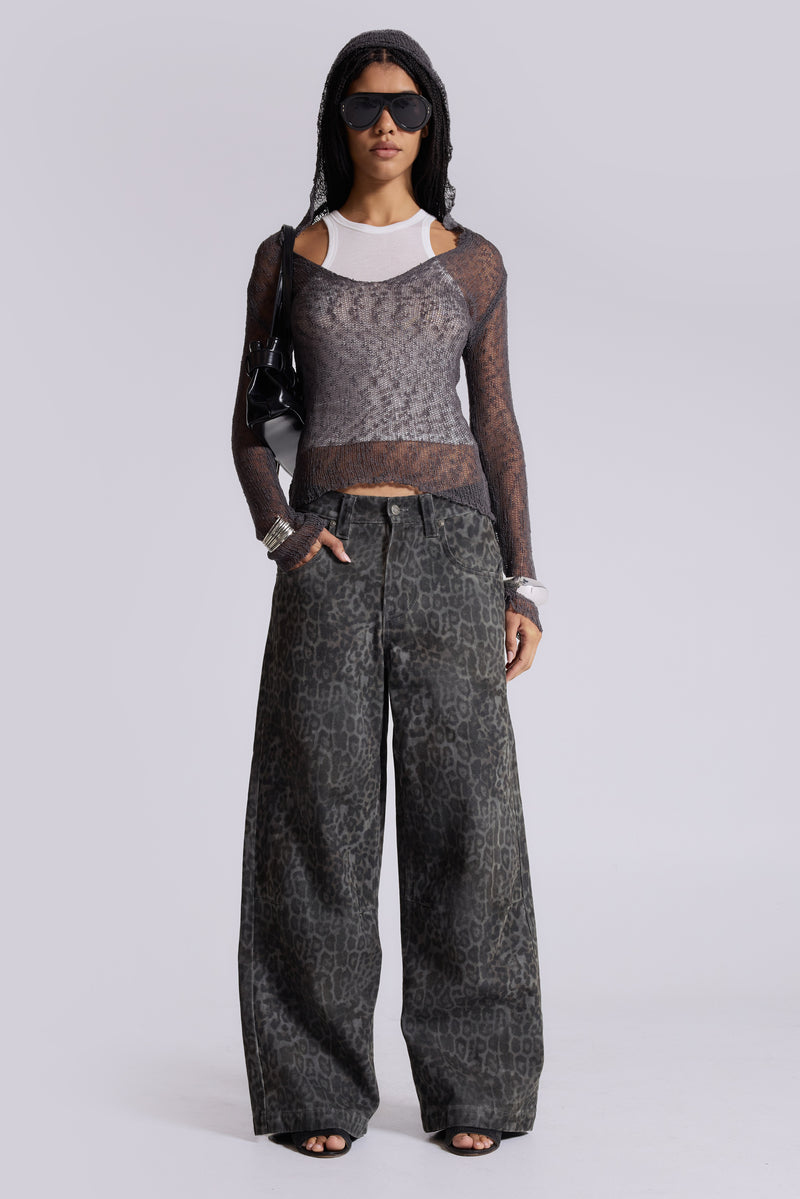 Charcoal Leopard Fade Colossus Jeans