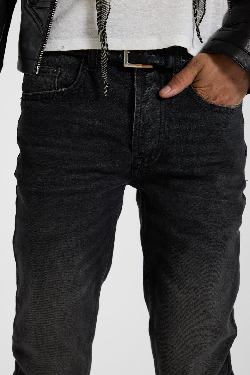 Washed Black Drain Jeans