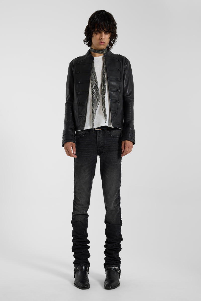 Washed Black Drain Jeans