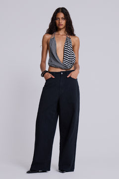 Black Pinstripe XL Colossus Jeans - W26 / Black
