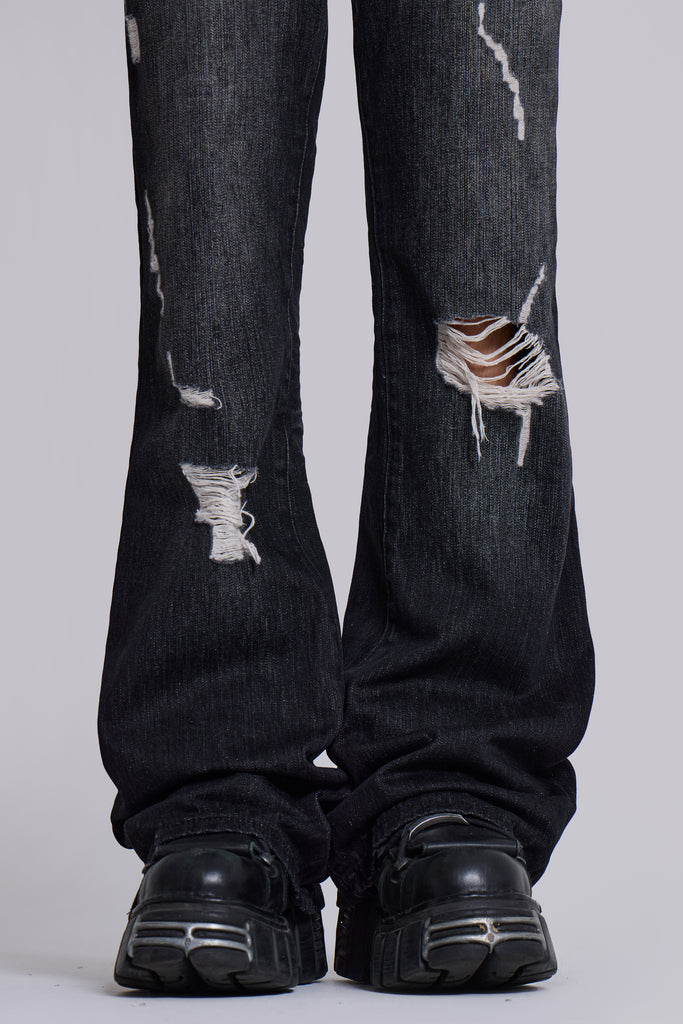 Black Cross Stud Drift Jeans