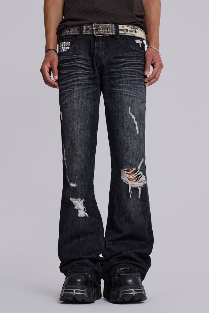 Black Cross Stud Drift Jeans