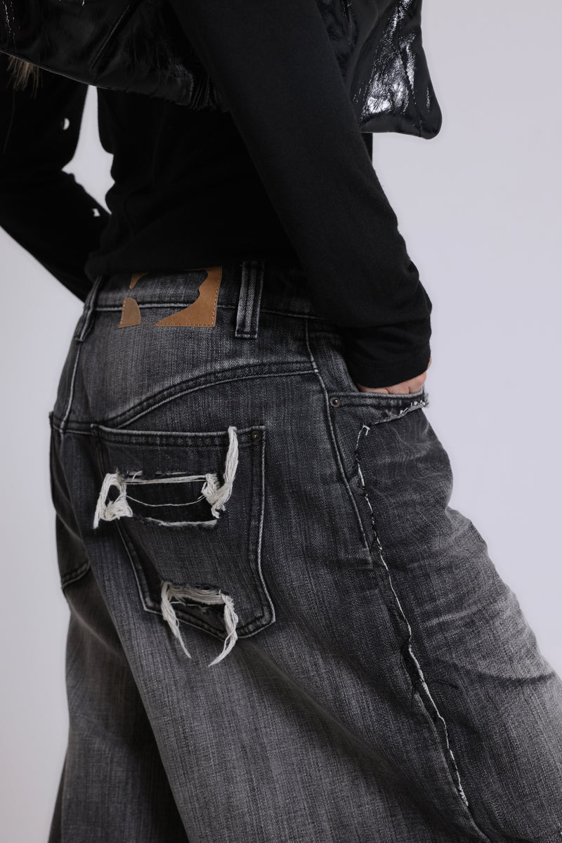 【美品】Jadedlondon Black colossus jeans W30 Black Eroded XL Colossus Jeans | Jaded London