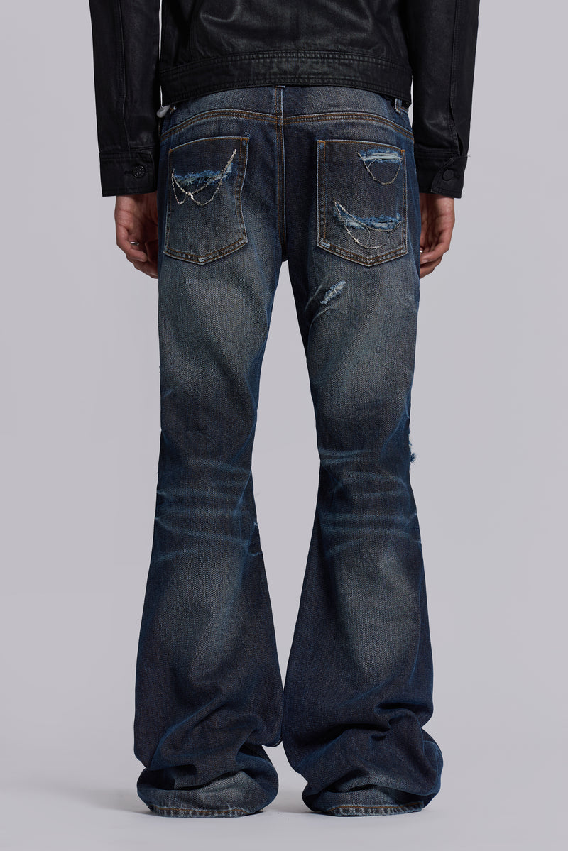 Cross Chain Blue Drift Jeans