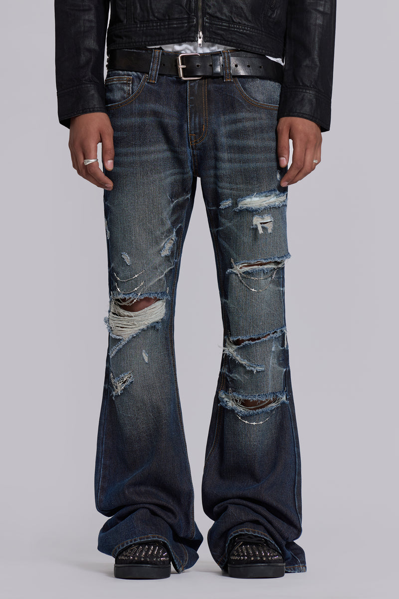 Cross Chain Blue Drift Jeans