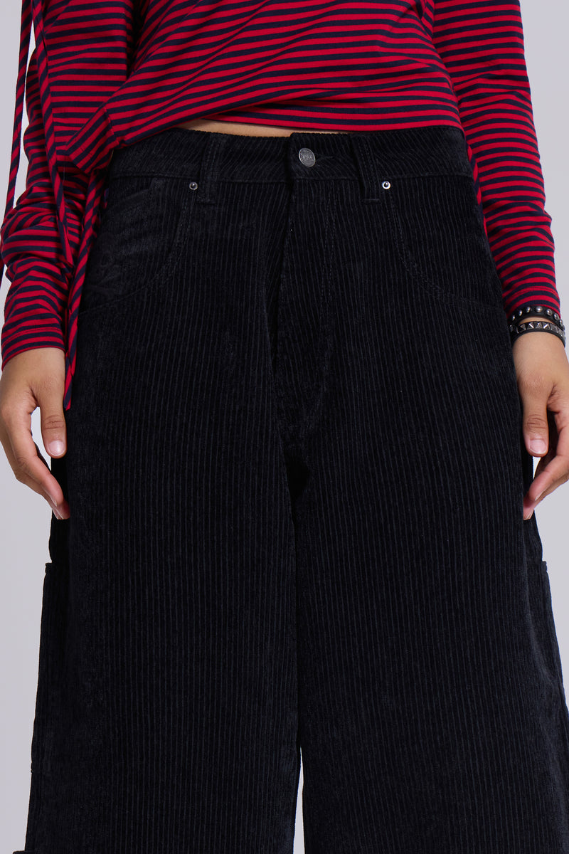 Black Skull Cord Colossus Jeans