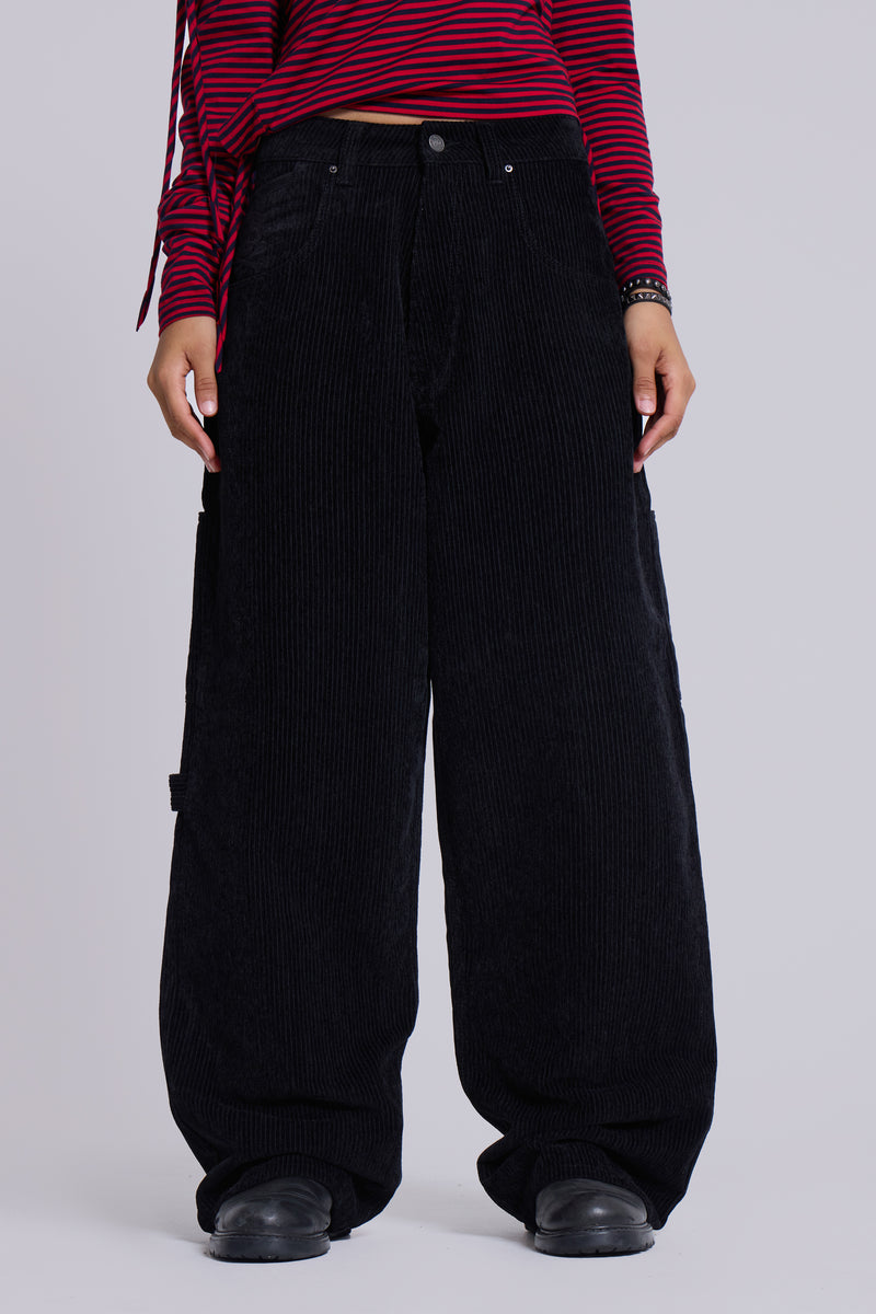 Black Skull Cord Colossus Jeans