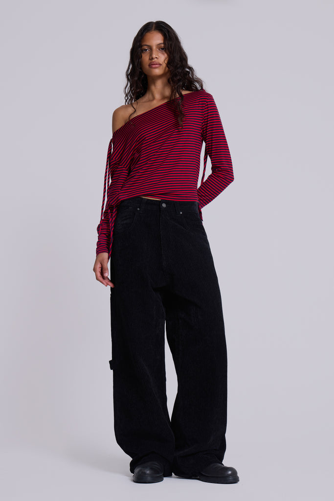 Black Skull Cord Colossus Jeans