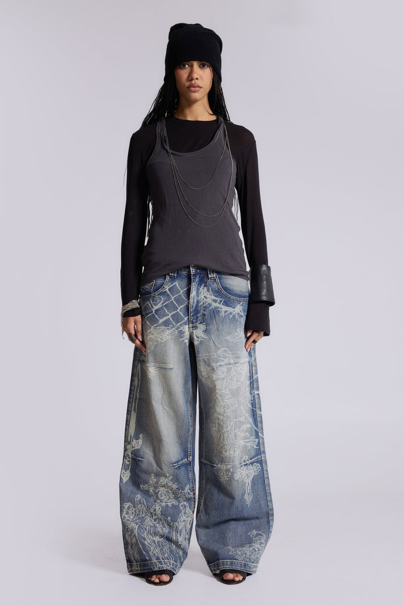 パンツ Jaded London Gothic print Colossus Jeans Thorn XL Colossus Jeans | Jaded London