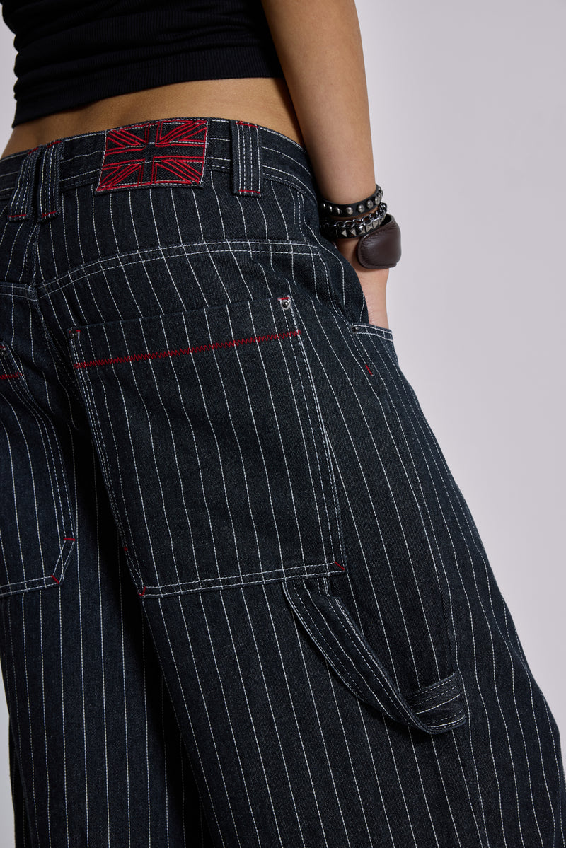 Black Ollie Pinstripe XL Colossus Jeans