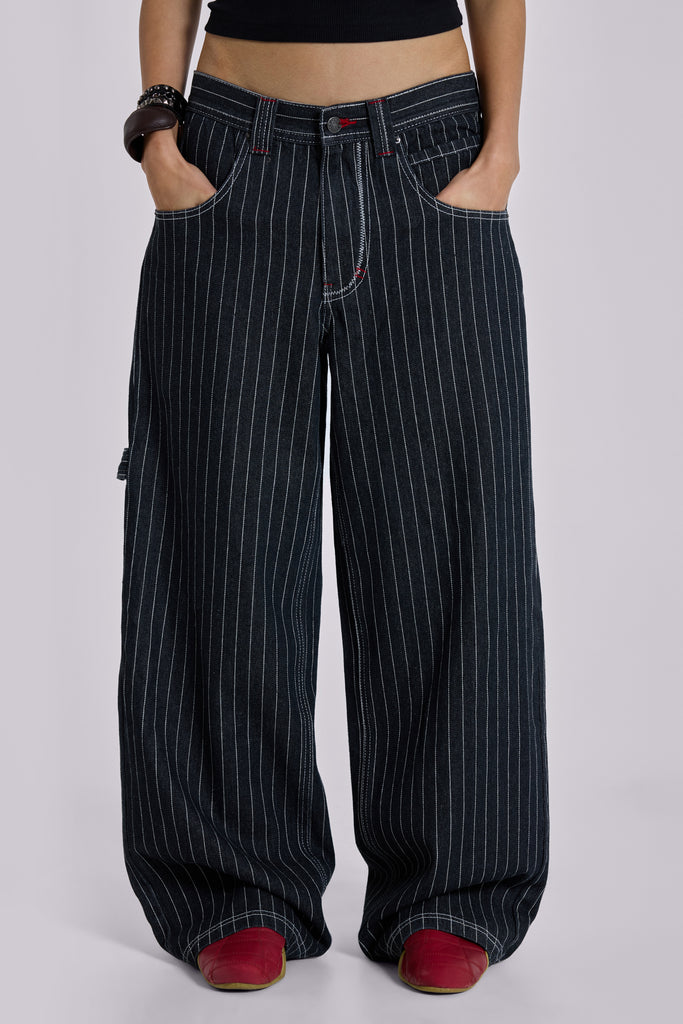 Black Ollie Pinstripe XL Colossus Jeans