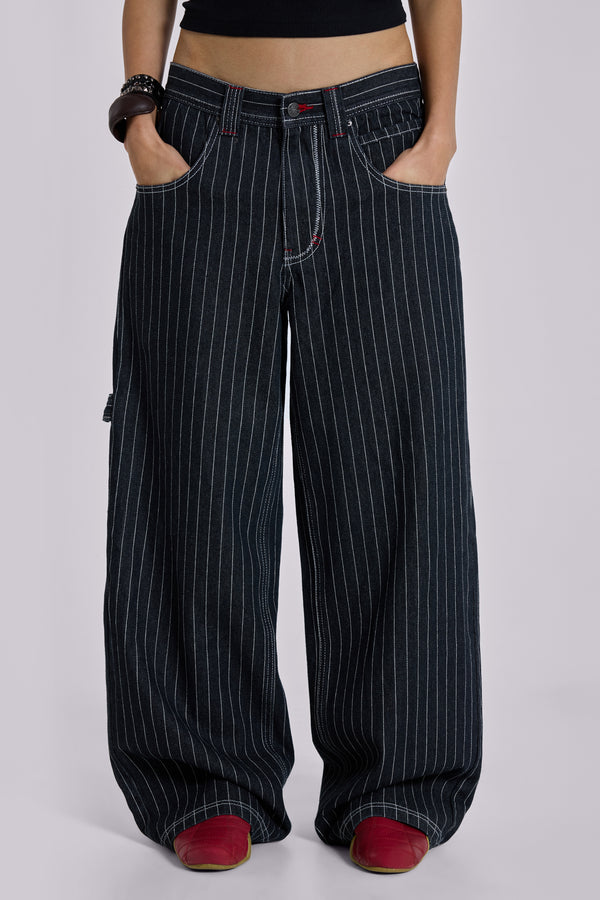 Black Ollie Pinstripe XL Colossus Jeans