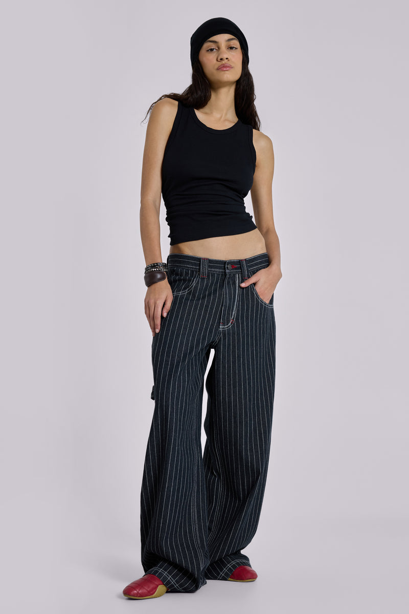 Black Ollie Pinstripe XL Colossus Jeans