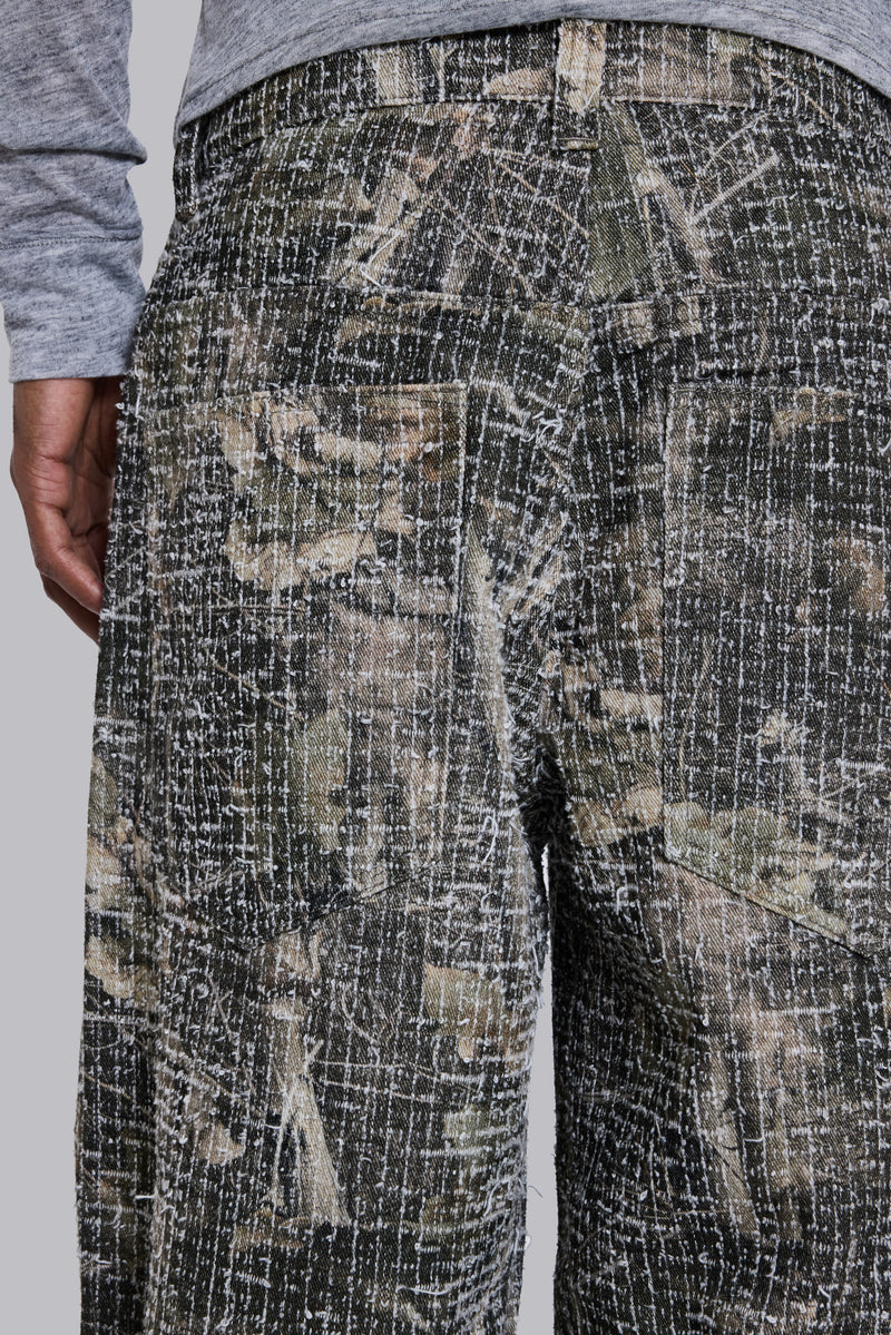 Needle Punch Woodland Camo Colossus Jeans | Jaded London | Clothing