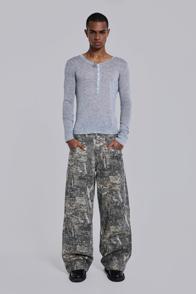 Needle Punch Woodland Camo Colossus Jeans | Jaded London | Clothing