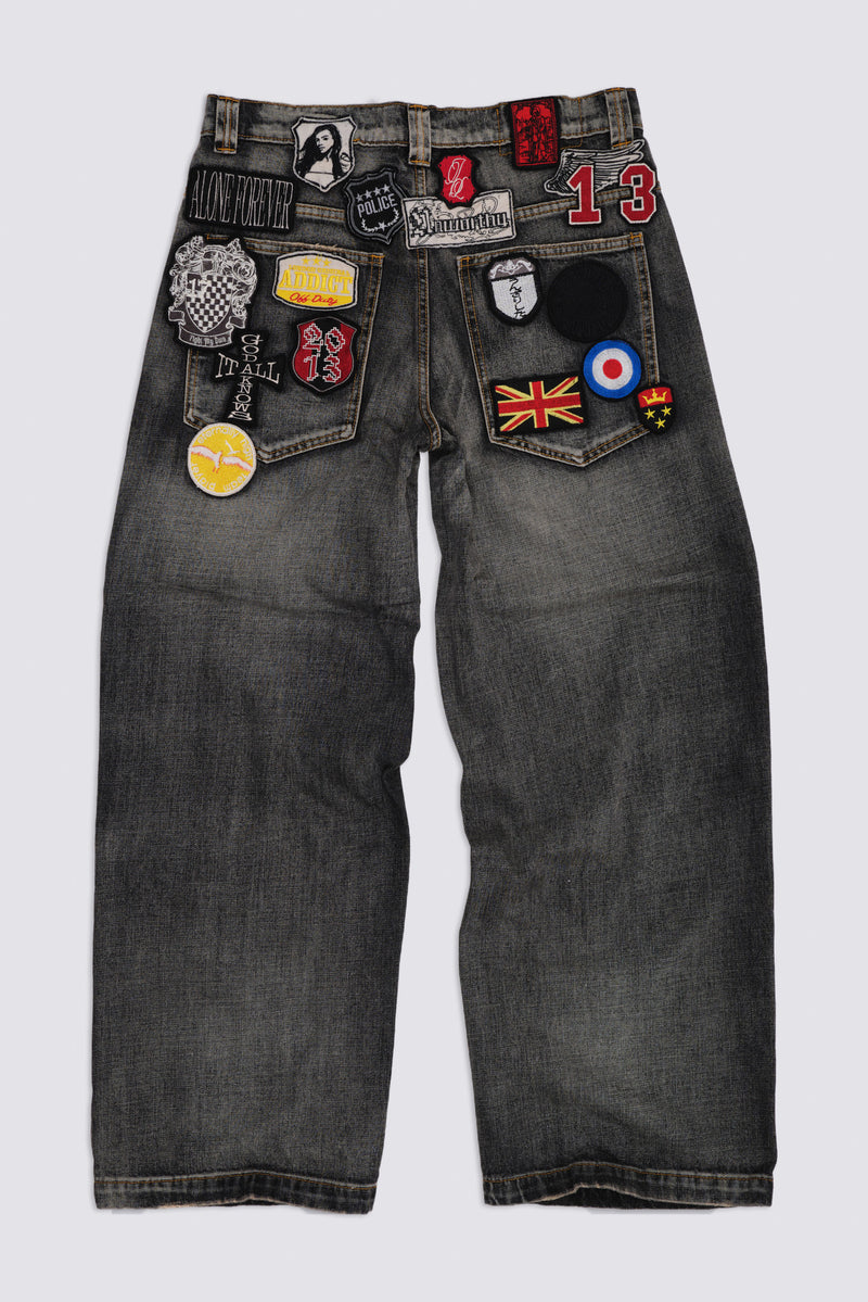 Multi Badge Grey Colossus Jeans