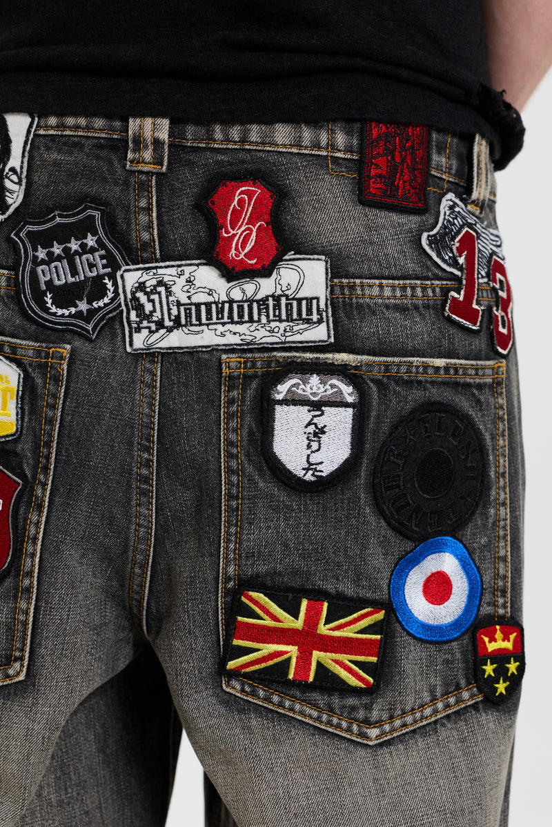 Multi Badge Grey Colossus Jeans