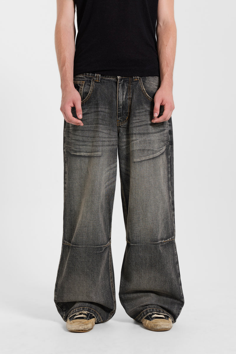 Multi Badge Grey Colossus Jeans