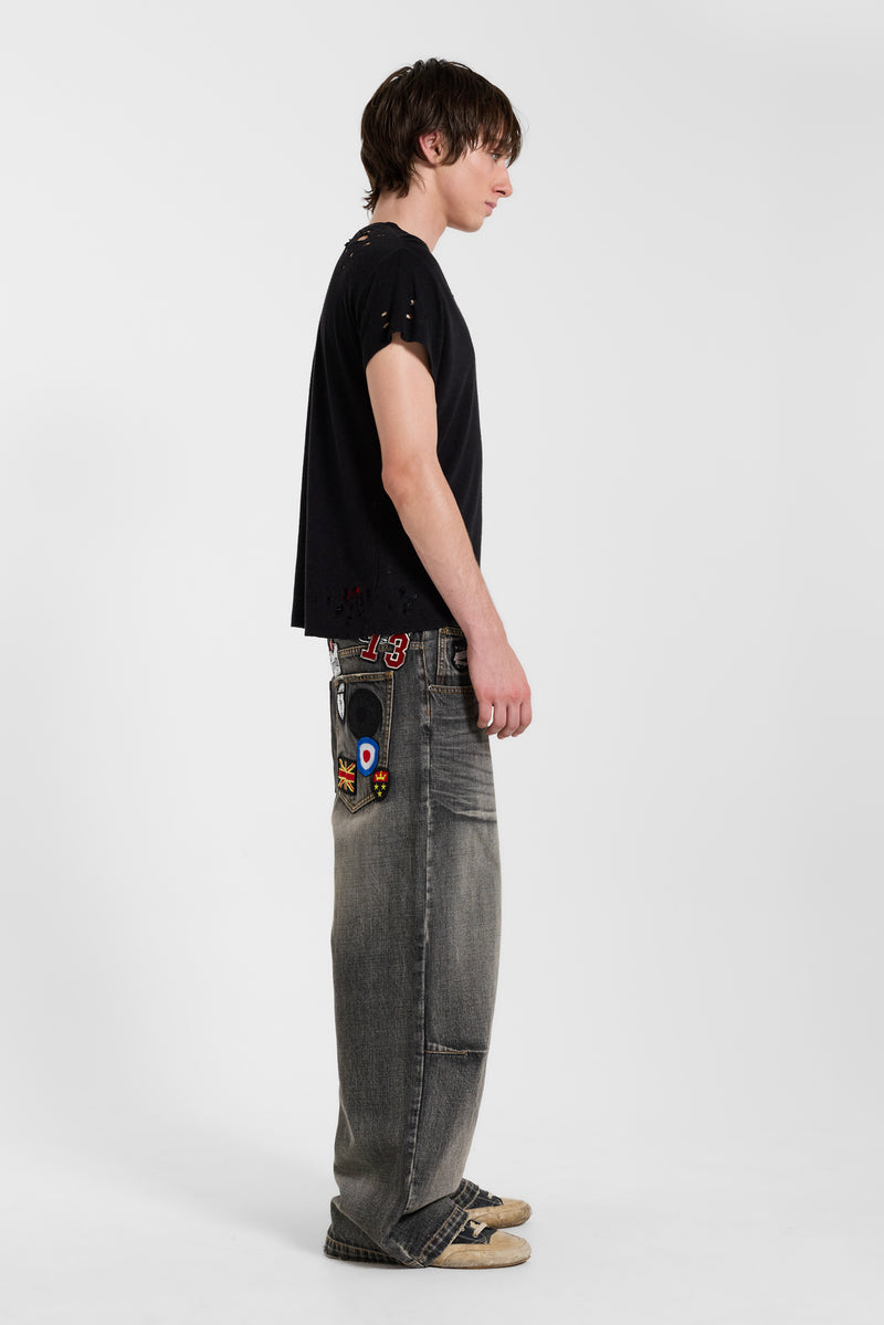 Multi Badge Grey Colossus Jeans