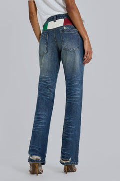Italy Muse Straight Leg Jeans - W26 / Blue