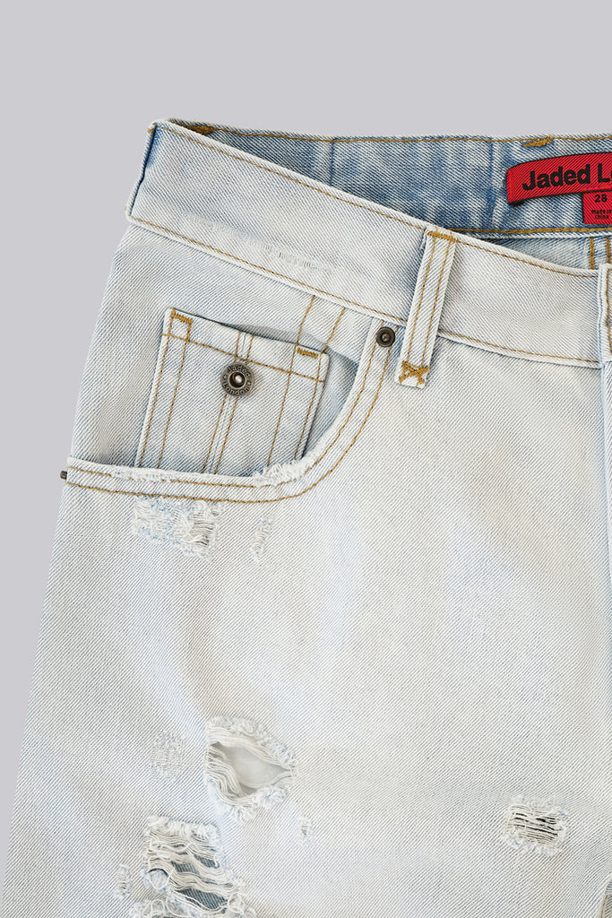 Bleach Straight Leg Distressed Jeans | Jaded London | Clothing