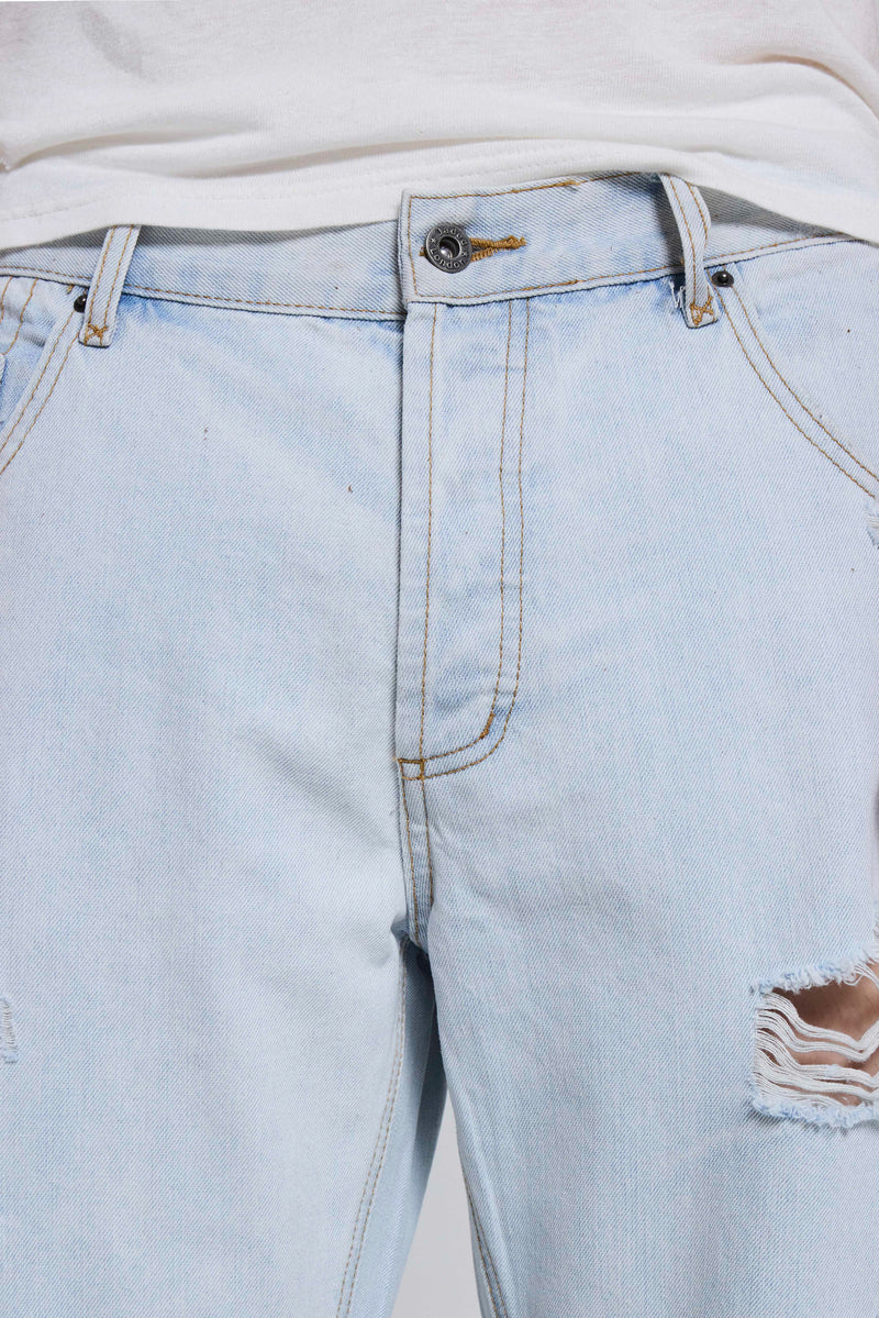 Bleach Straight Leg Distressed Jeans