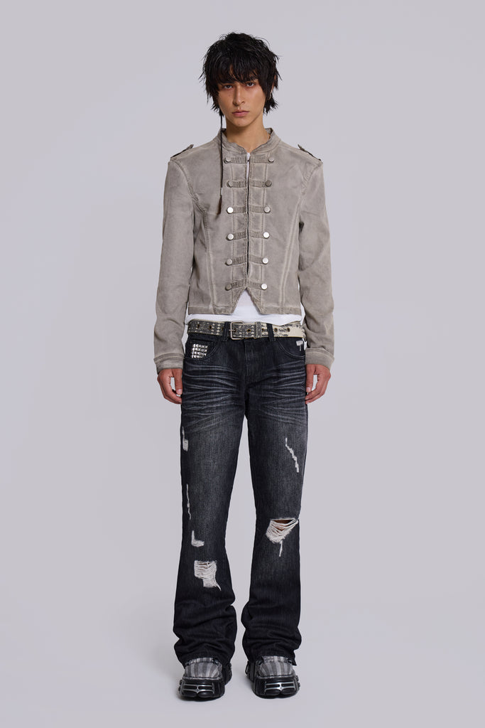 Black Cross Stud Drift Jeans