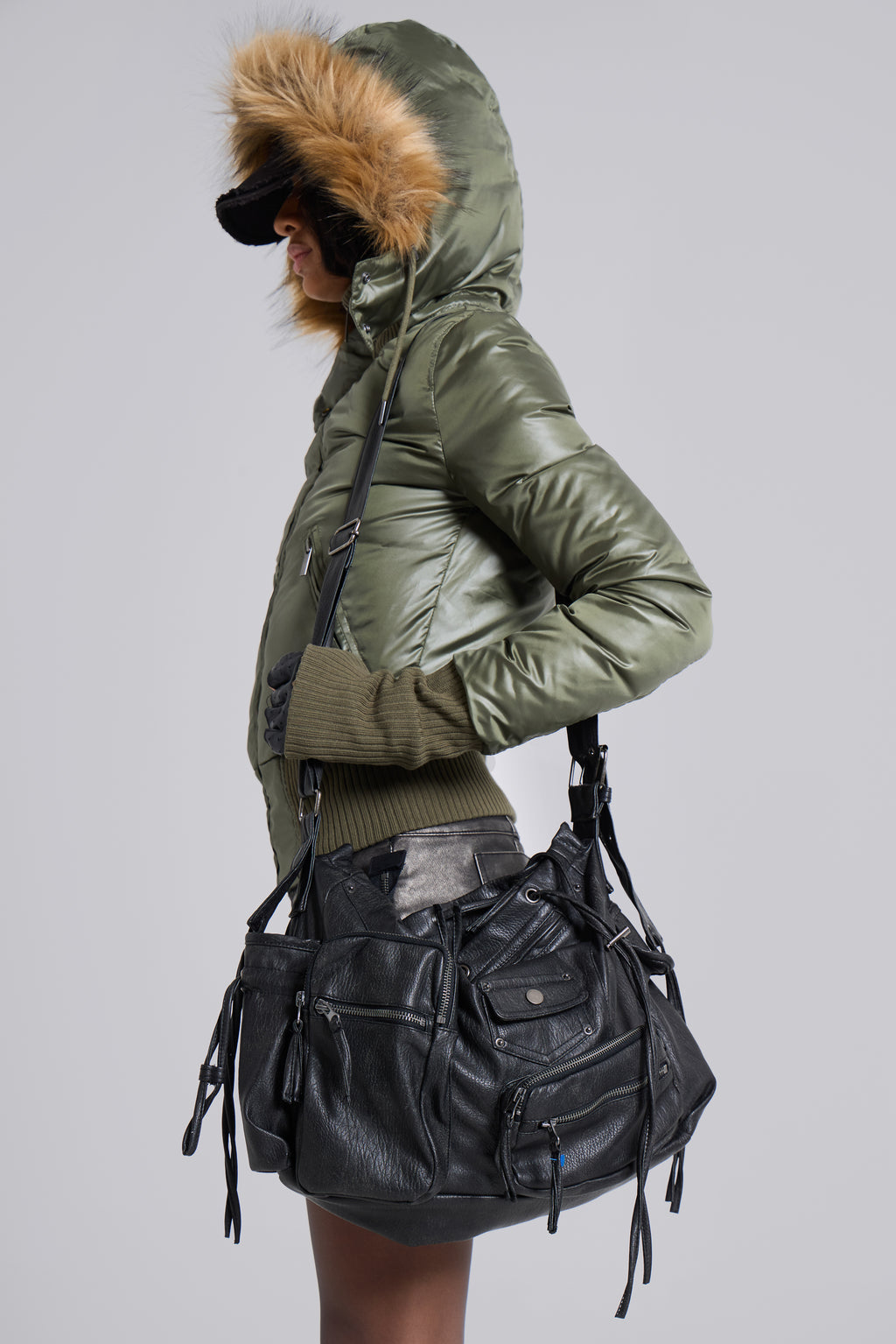 Faux Leather Utility Satchel | Jaded London | Clothing
