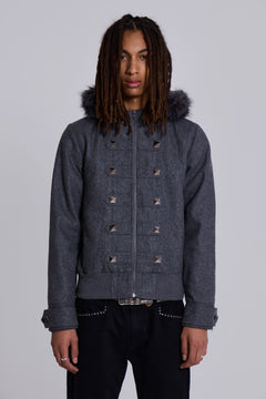 Marl Military Hooded Jacket – view 1
