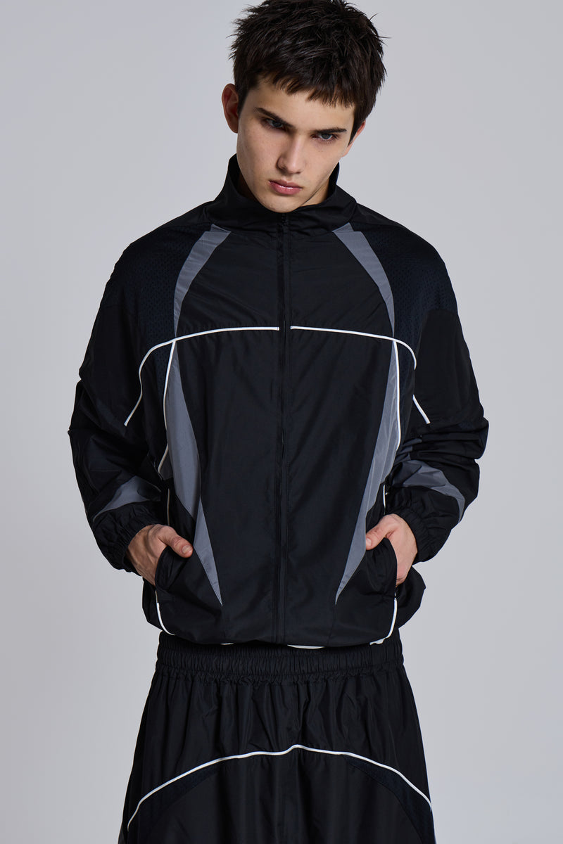 Black Panelled Vapor Jacket | Jaded London | Clothing