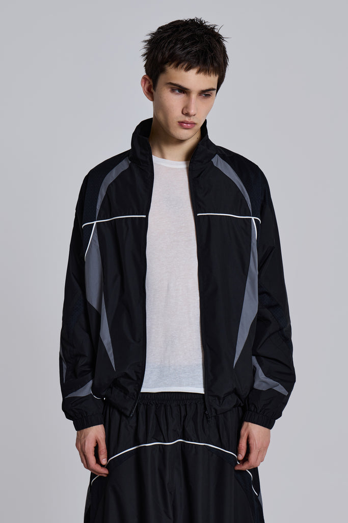 Black Panelled Vapor Jacket | Jaded London | Clothing