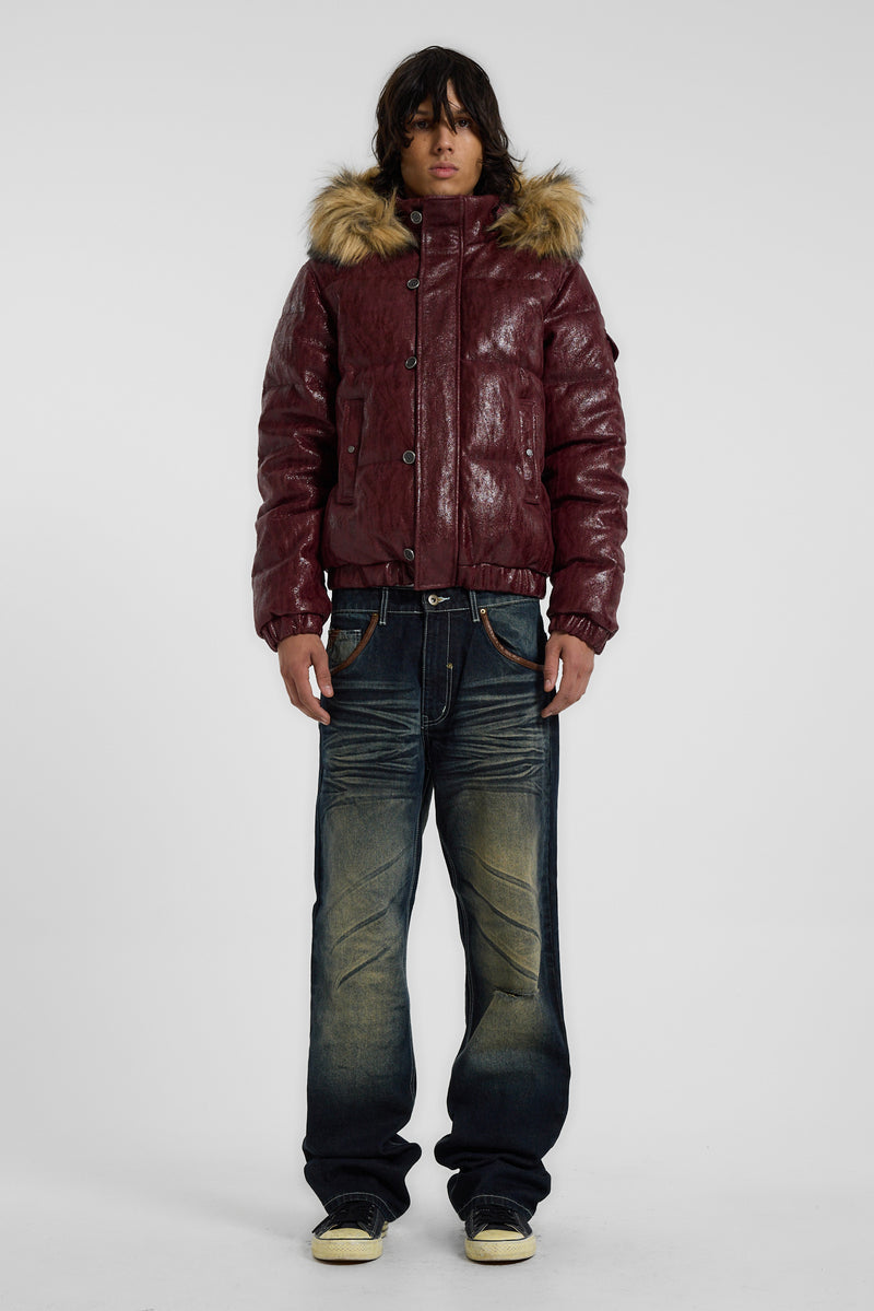 Burgundy Phantom Puffer Jacket